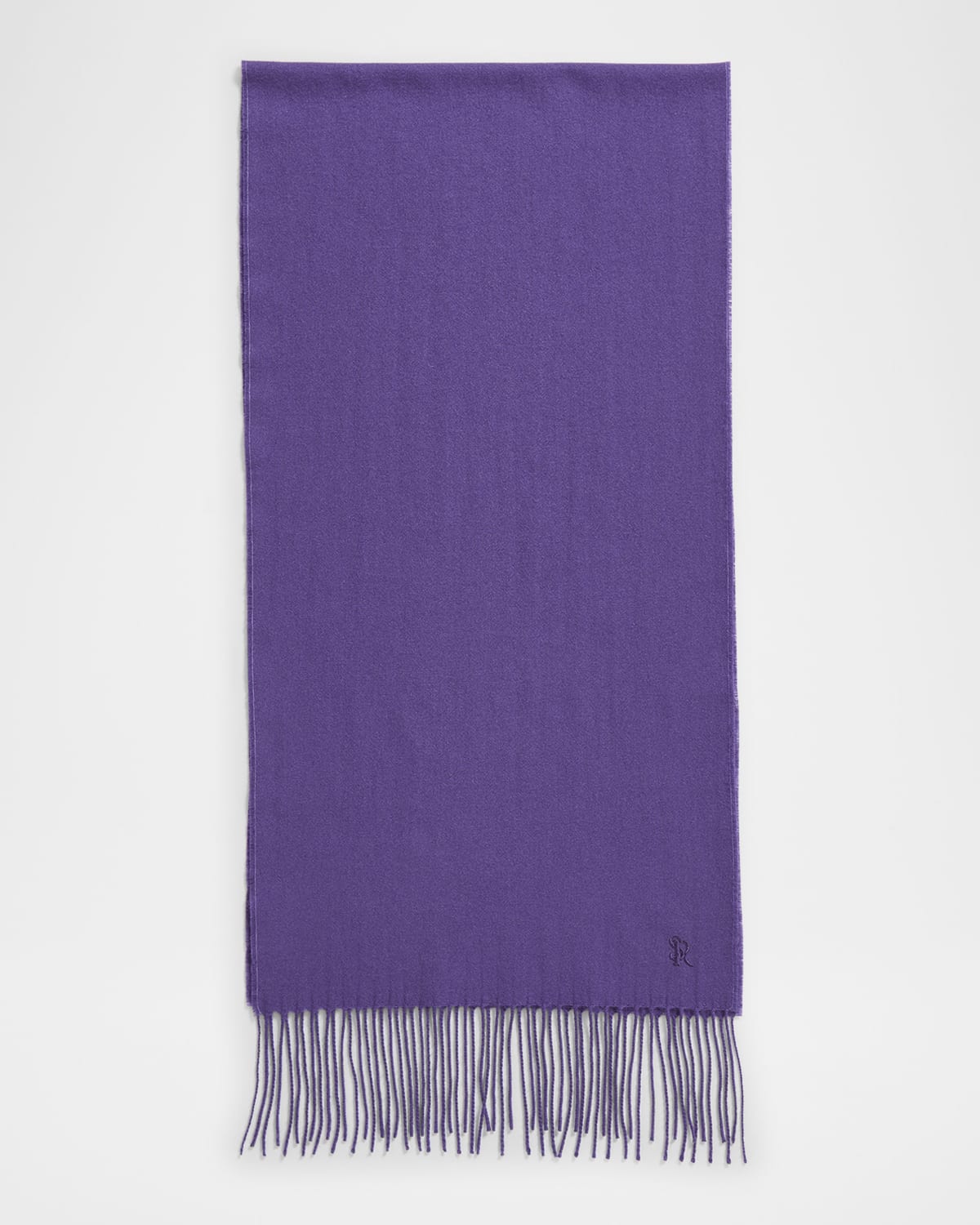 Stefano Ricci Men's Cashmere Embroidered Monogram Scarf In Blueberry Purple