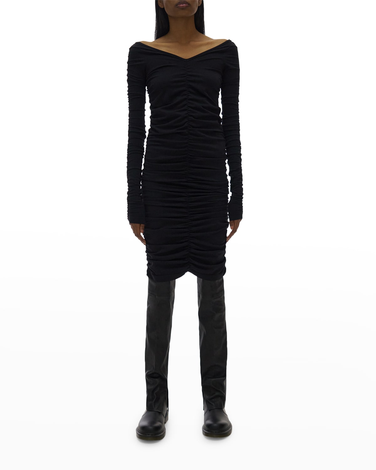Helmut lang ruched hot sale dress