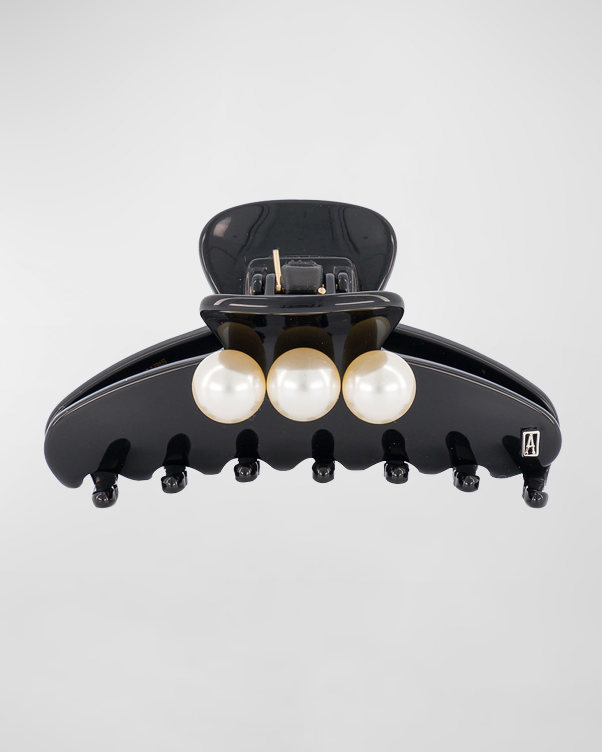 Alexandre De Paris Imitation Pearl Embellished Hair Jaw Clip In Black