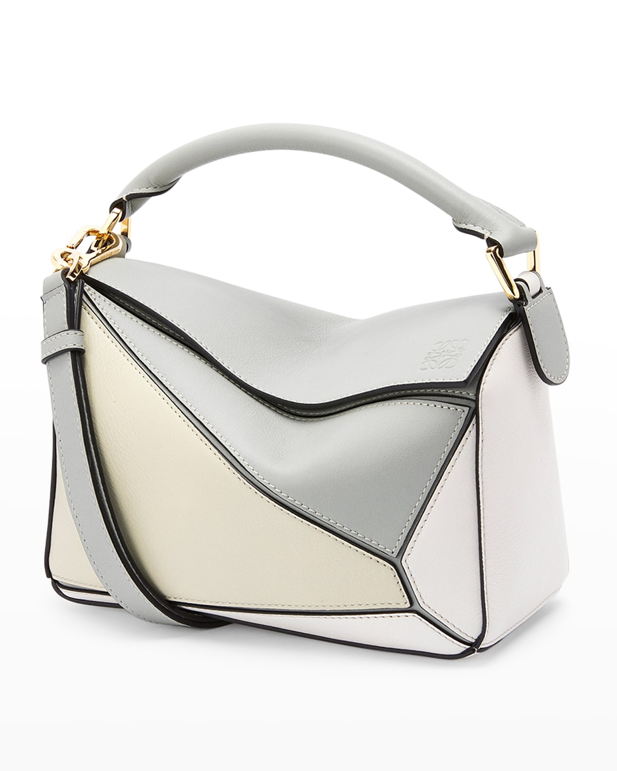 Loewe Puzzle Small Leather Cross-body Bag In Ash Grey