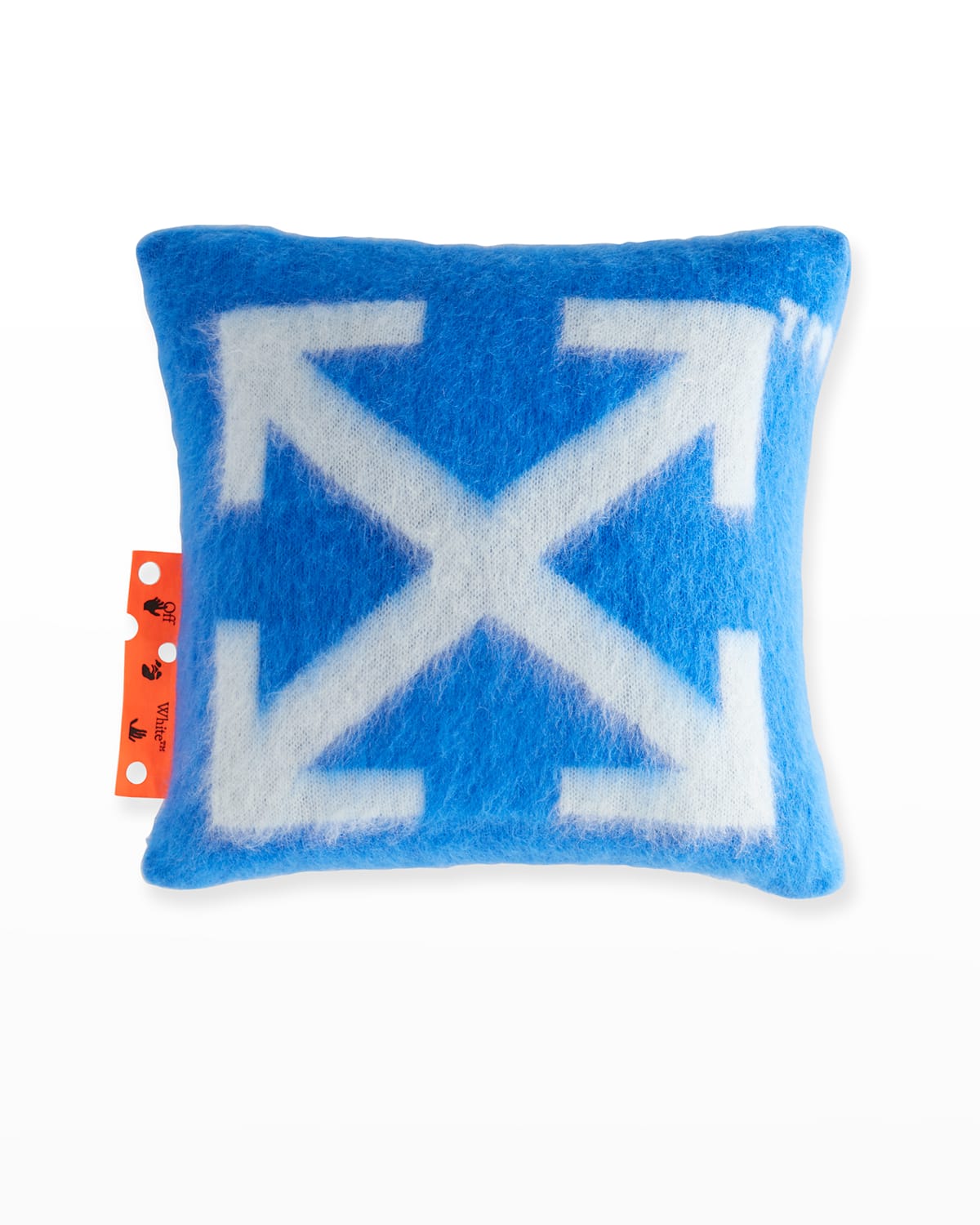 Off-white Arrow Brushed Small Pillow In Blue