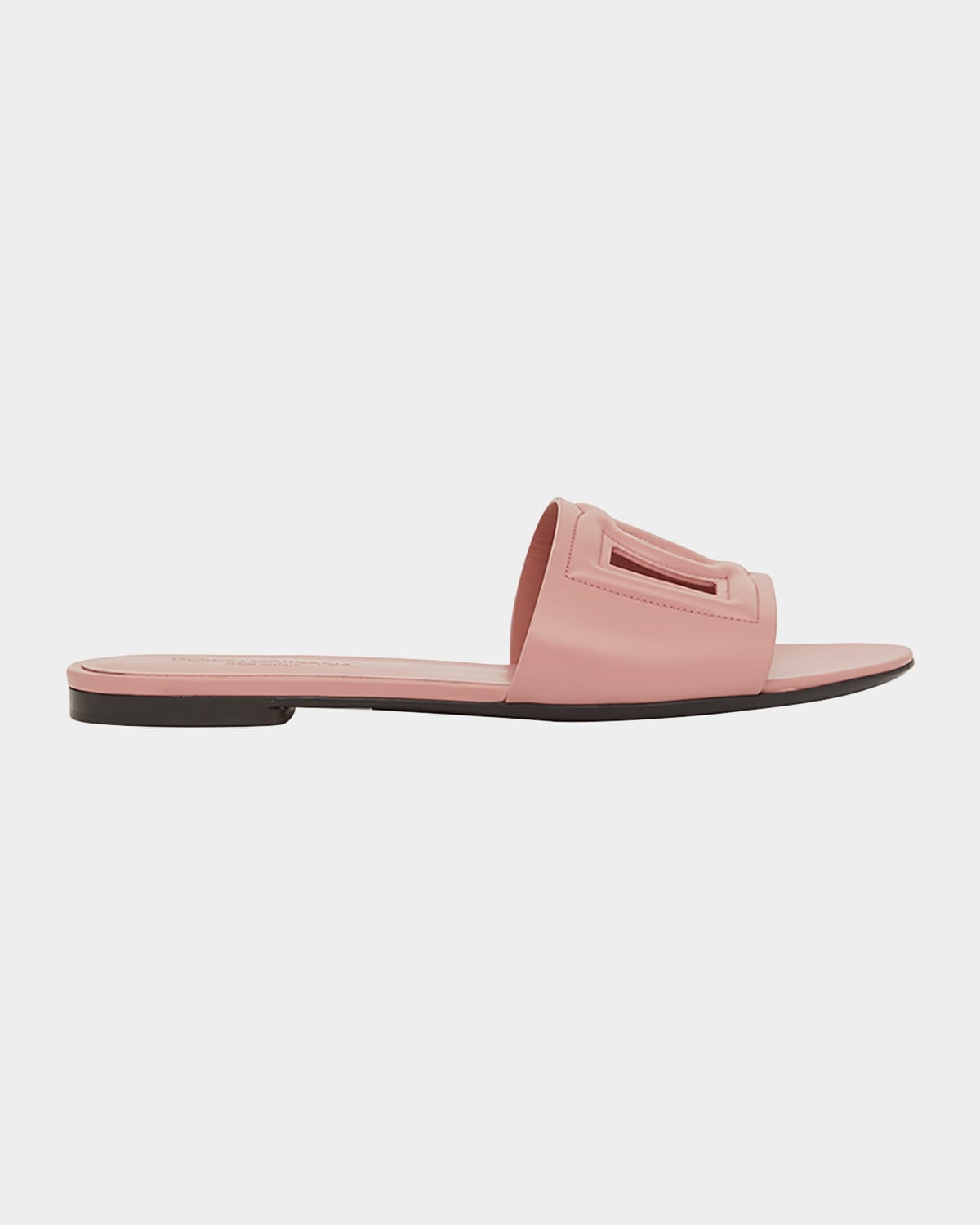 Shop Dolce & Gabbana Cutout Dg Flat Slide Sandals In Rosa