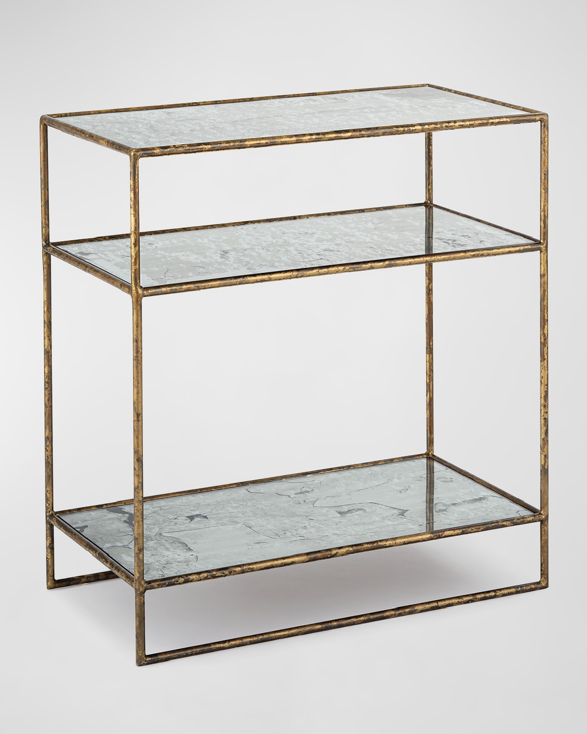 Shop Regina Andrew Mirage 3-tier Side Table In Gold Distressed Painted