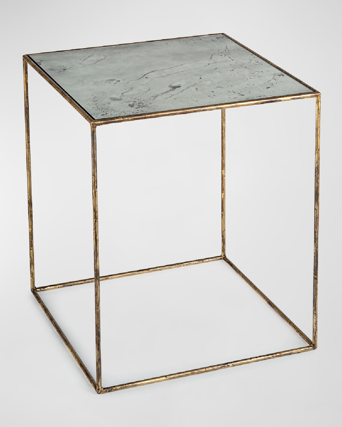 Shop Regina Andrew Mirage Square Side Table In Distressed Painted Gold