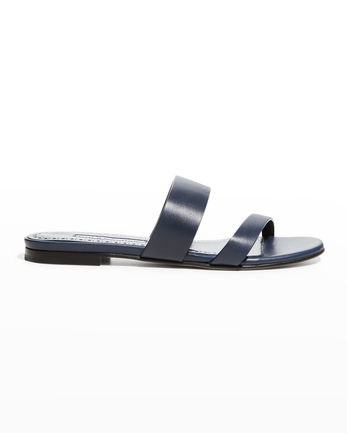 Serrato Calfskin Dual-Band Flat Sandals