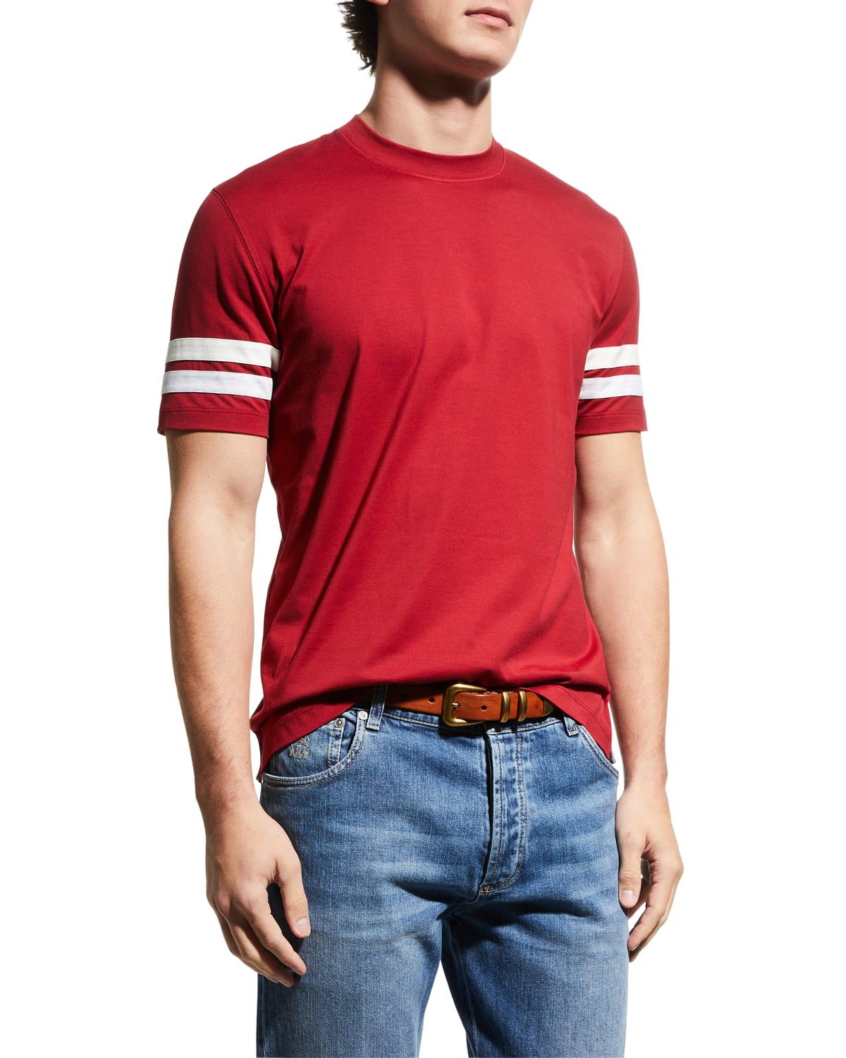 Men's Sleeve-Stripe Crew T-Shirt