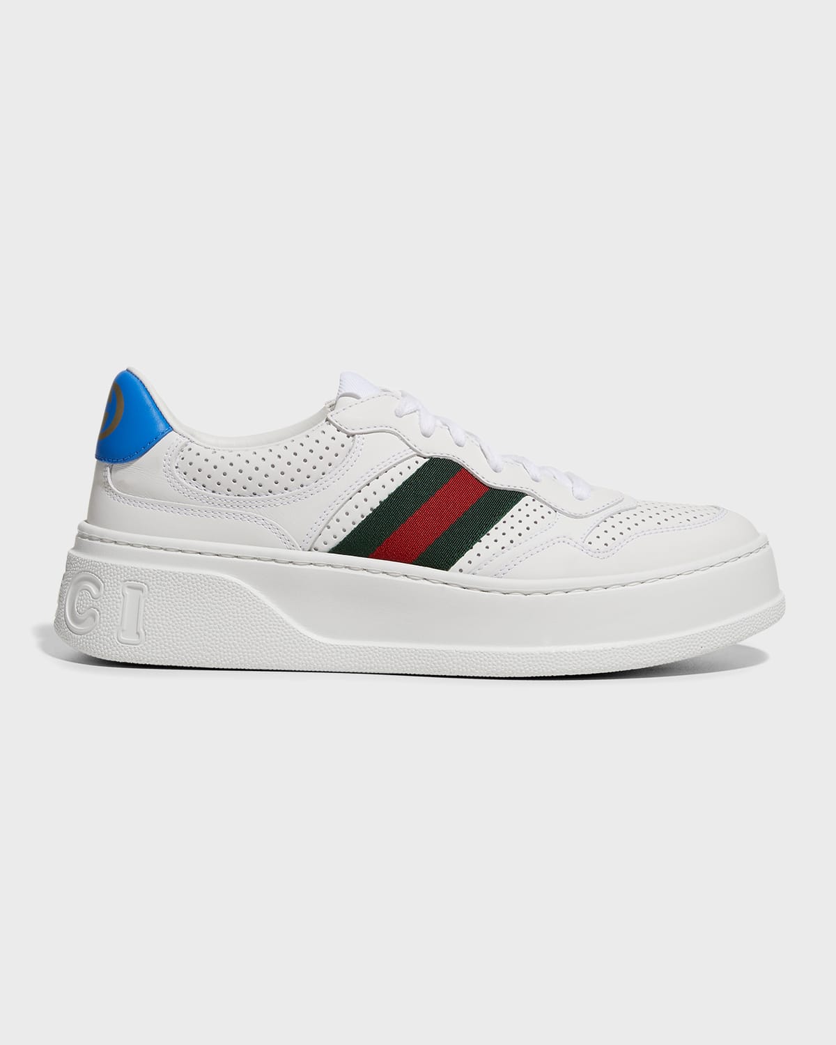 Shop Gucci Signature Web Low-cut Leather Sneakers In Sugar