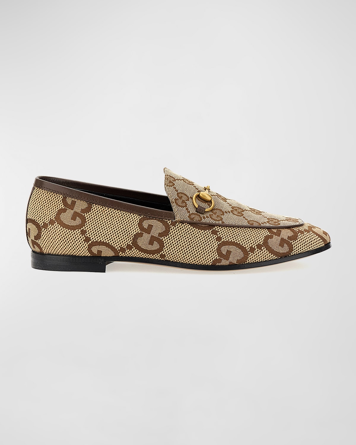 Shop Gucci New Jordaan Gg Canvas Loafers In Rosewood