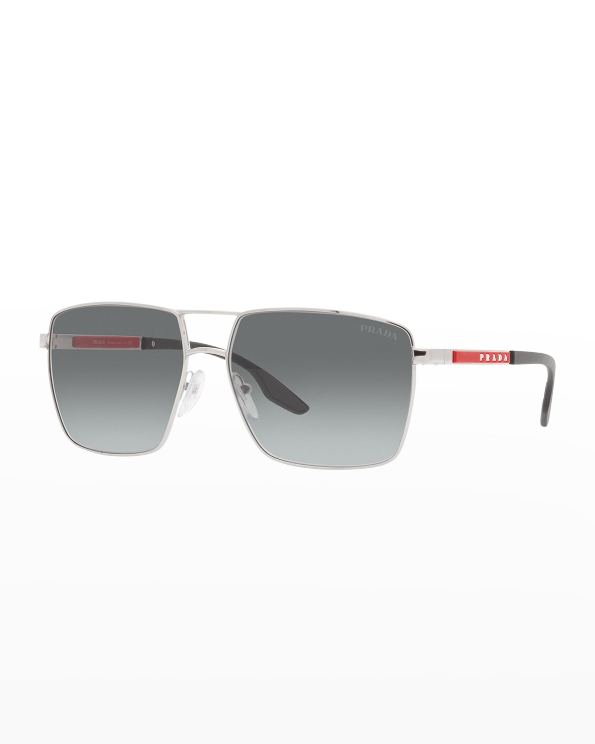 Men's 0PS50WS Rectangle Metal Logo Sunglasses