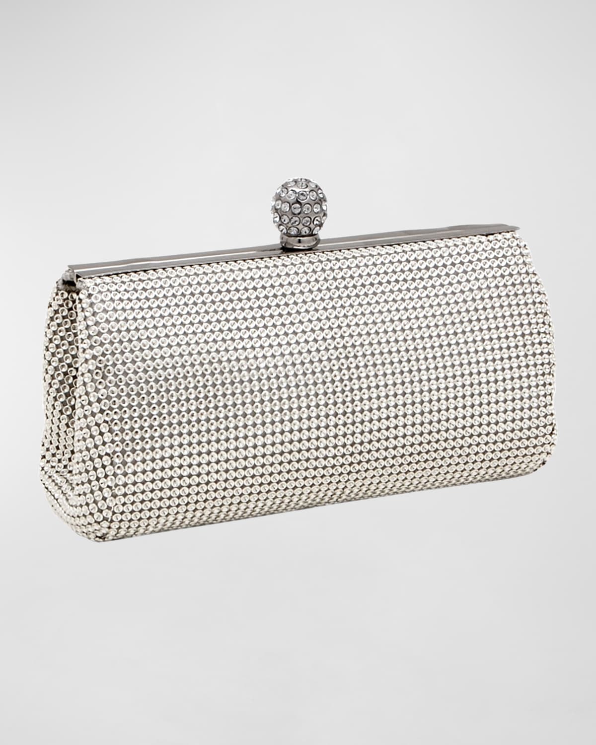 Whiting & Davis Crystal Ball Embellished Clutch Bag In Silver