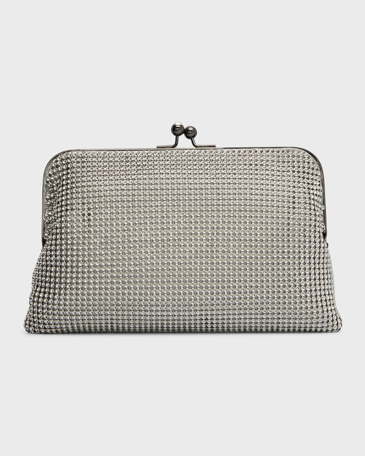 Whiting & Davis Dimple Embellished Mesh Clutch Bag In Pewter | ModeSens