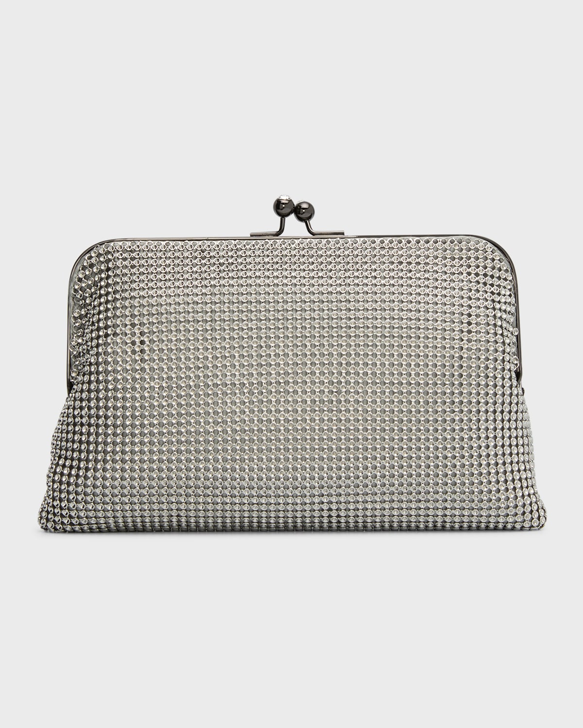 WHITING & DAVIS DIMPLE EMBELLISHED MESH CLUTCH BAG