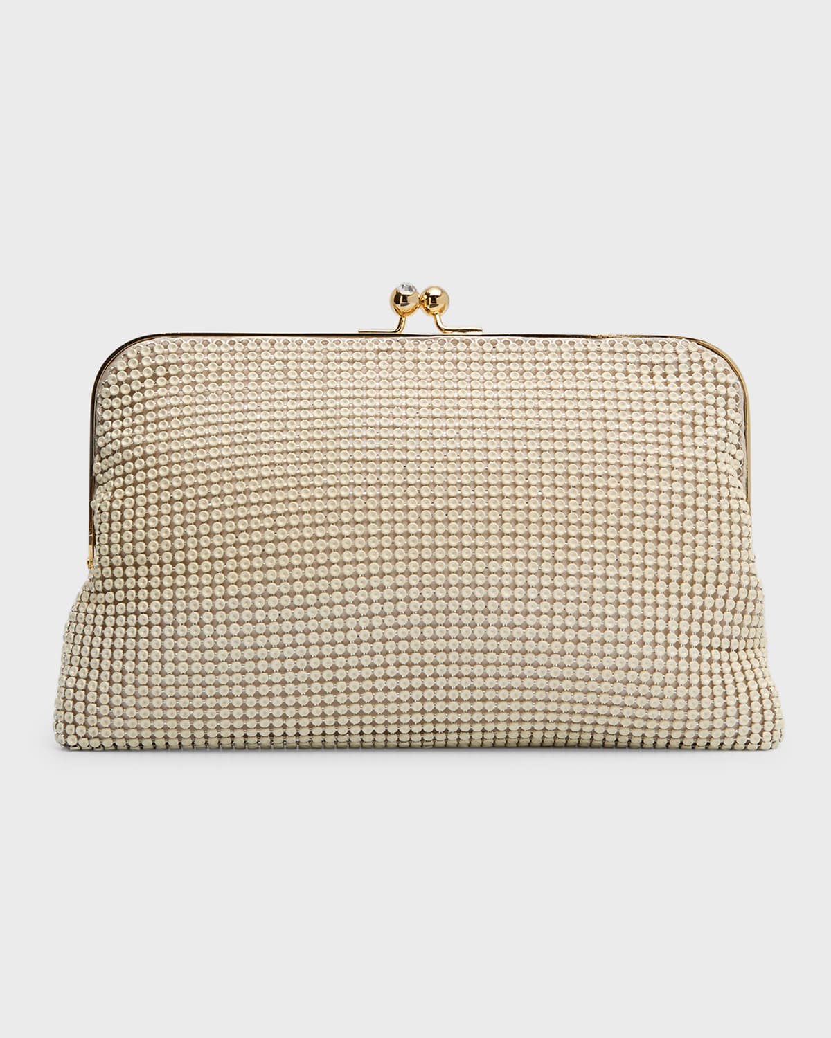 Dimple Embellished Mesh Clutch Bag