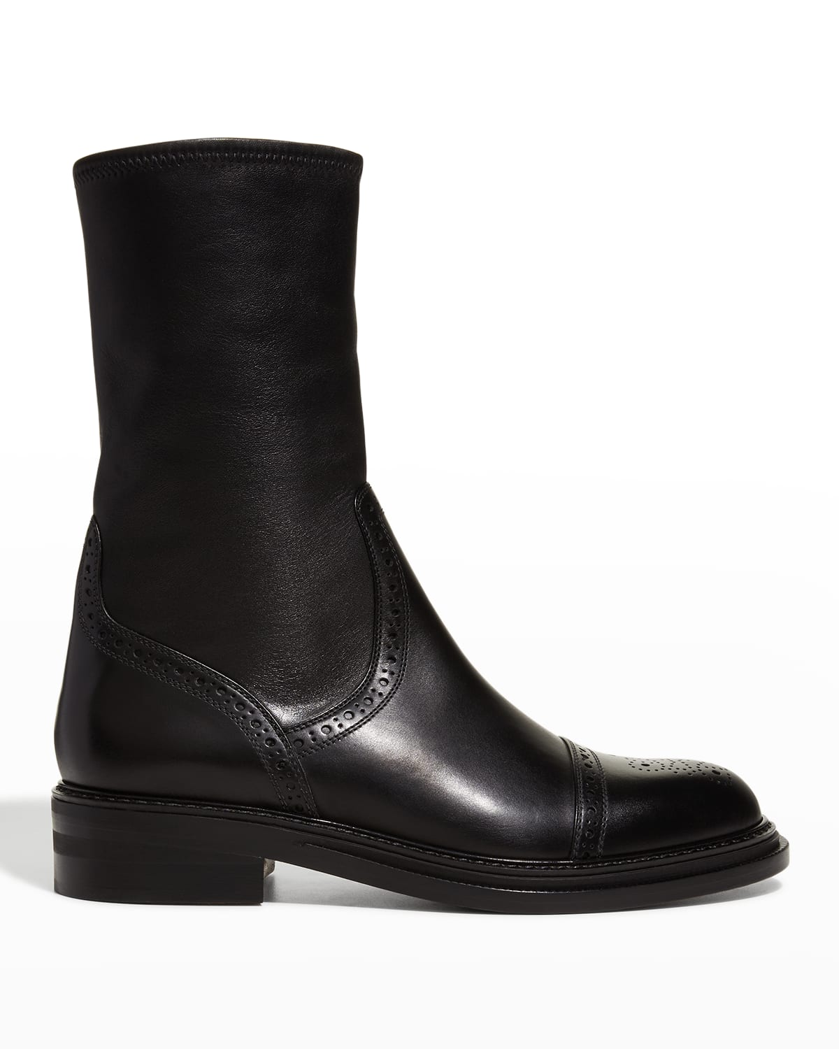 Anagram Perforated Leather Loafer Boots