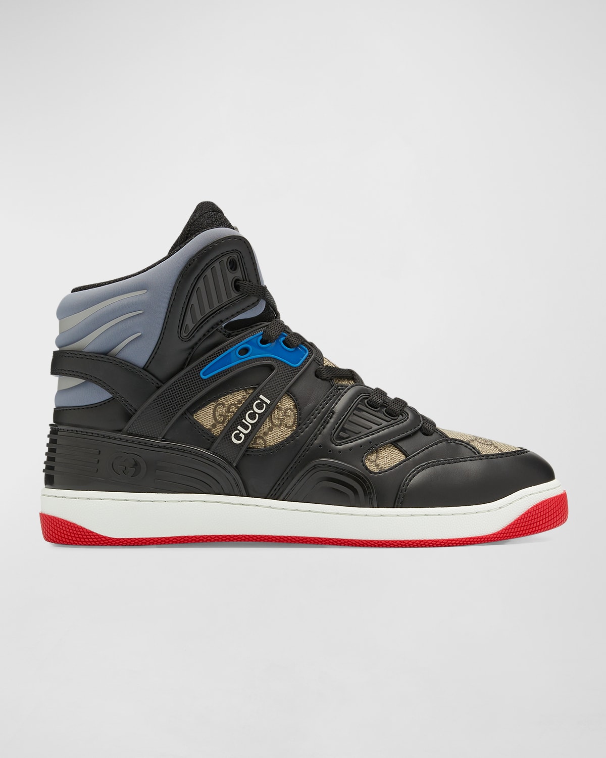 Gucci Basket High-top Faux-leather Trainers In White