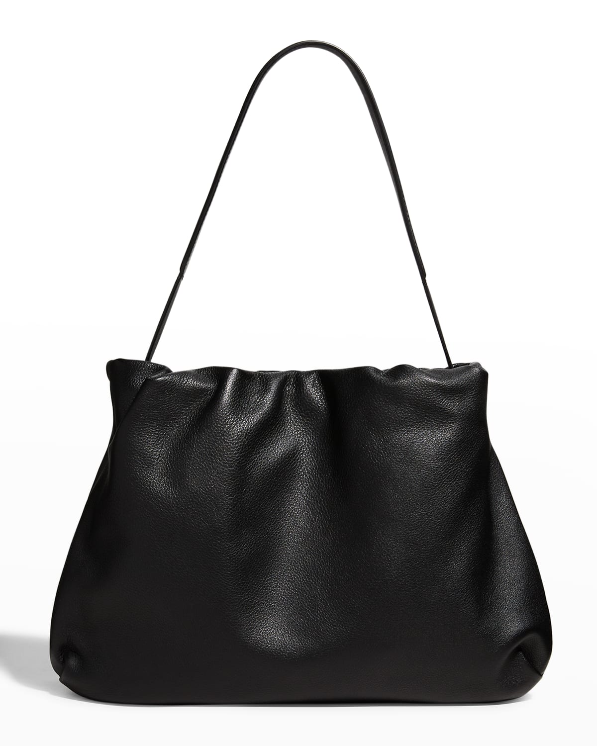 The Row Bourse Shoulder Bag In Leather In Blpl Black Pld