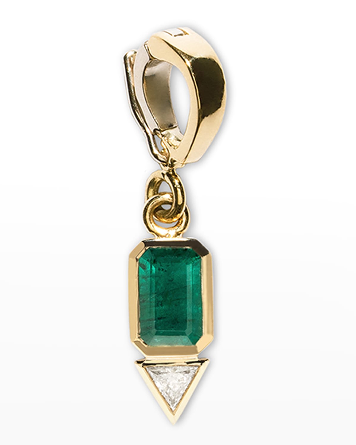 AZLEE Emerald and Trillion Small Diamond Charm