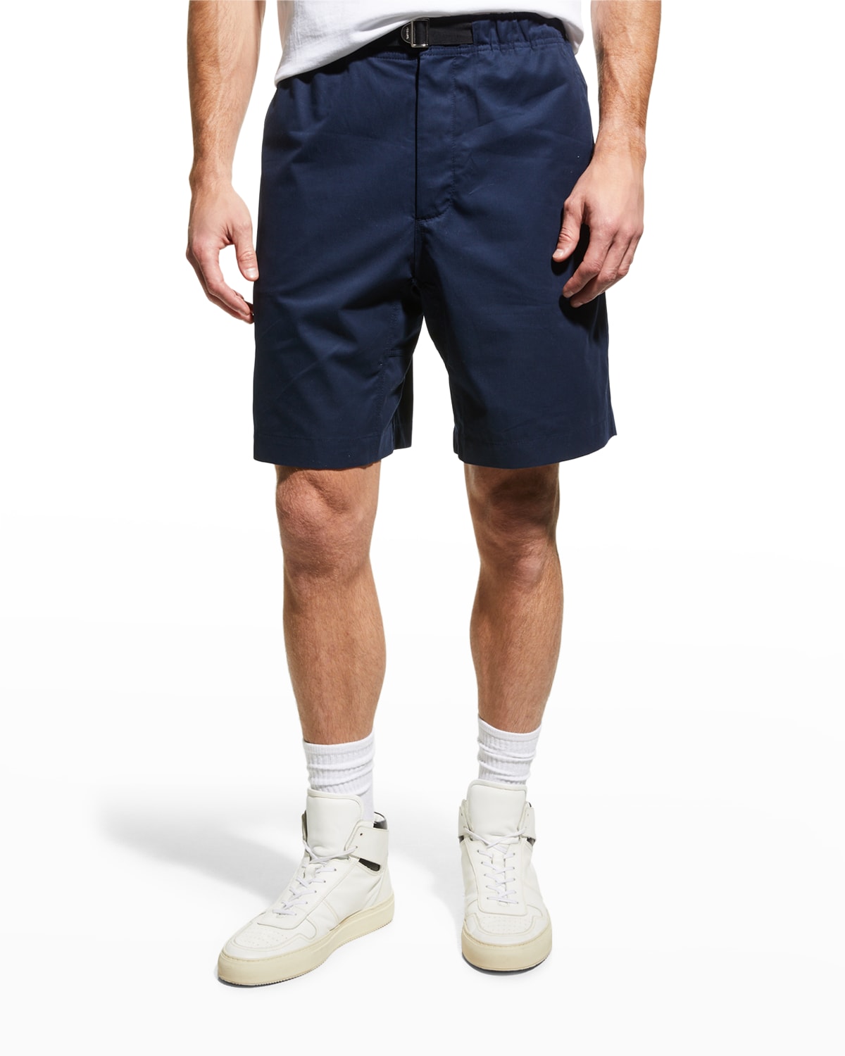 Kenzo Elasticized Regular Fit Belt Shorts In Midnight Blue