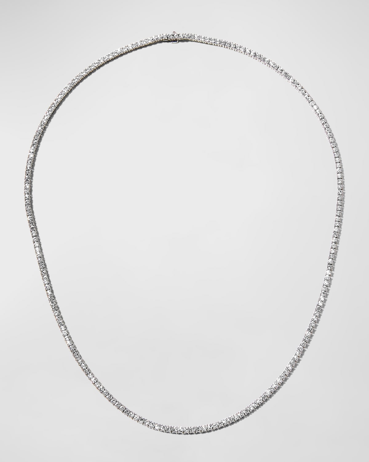 Memoire White Gold Diamond Straight Line Necklace, 16.5"L