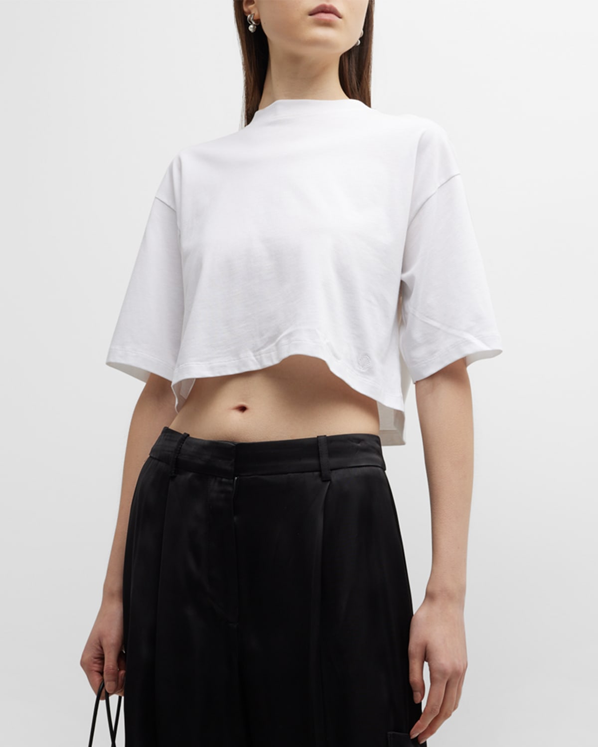 Loulou Studio Supima Cotton Short Sleeves Boxy T-shirt In Black