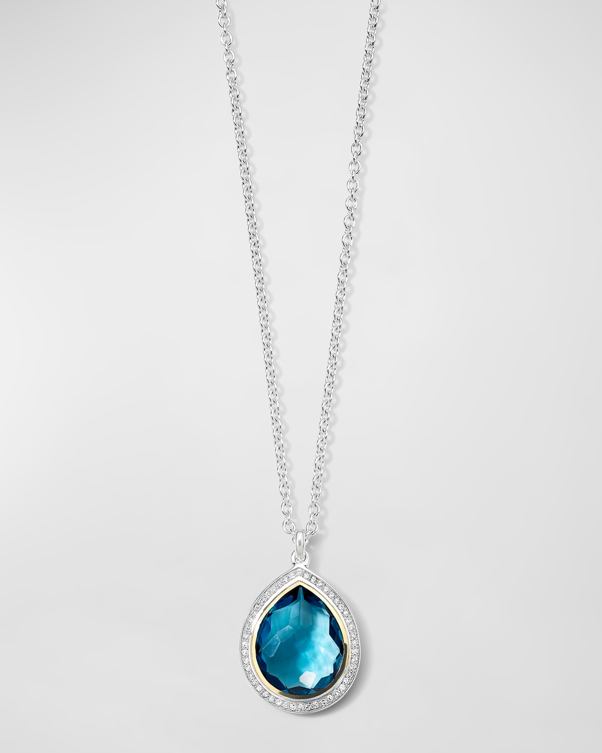 Teardrop Pendant Necklace in Chimera with Diamonds
