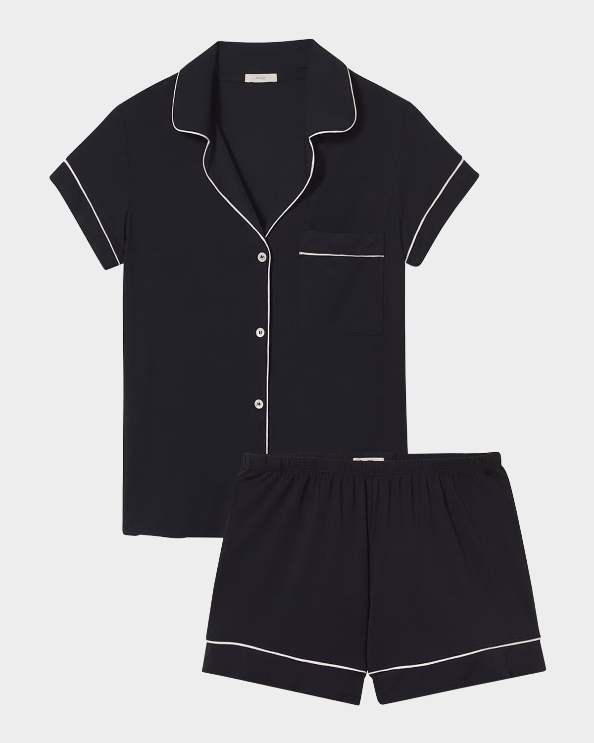 Shop Eberjey Gisele Relaxed Short Pajama Set In Black Sorbet