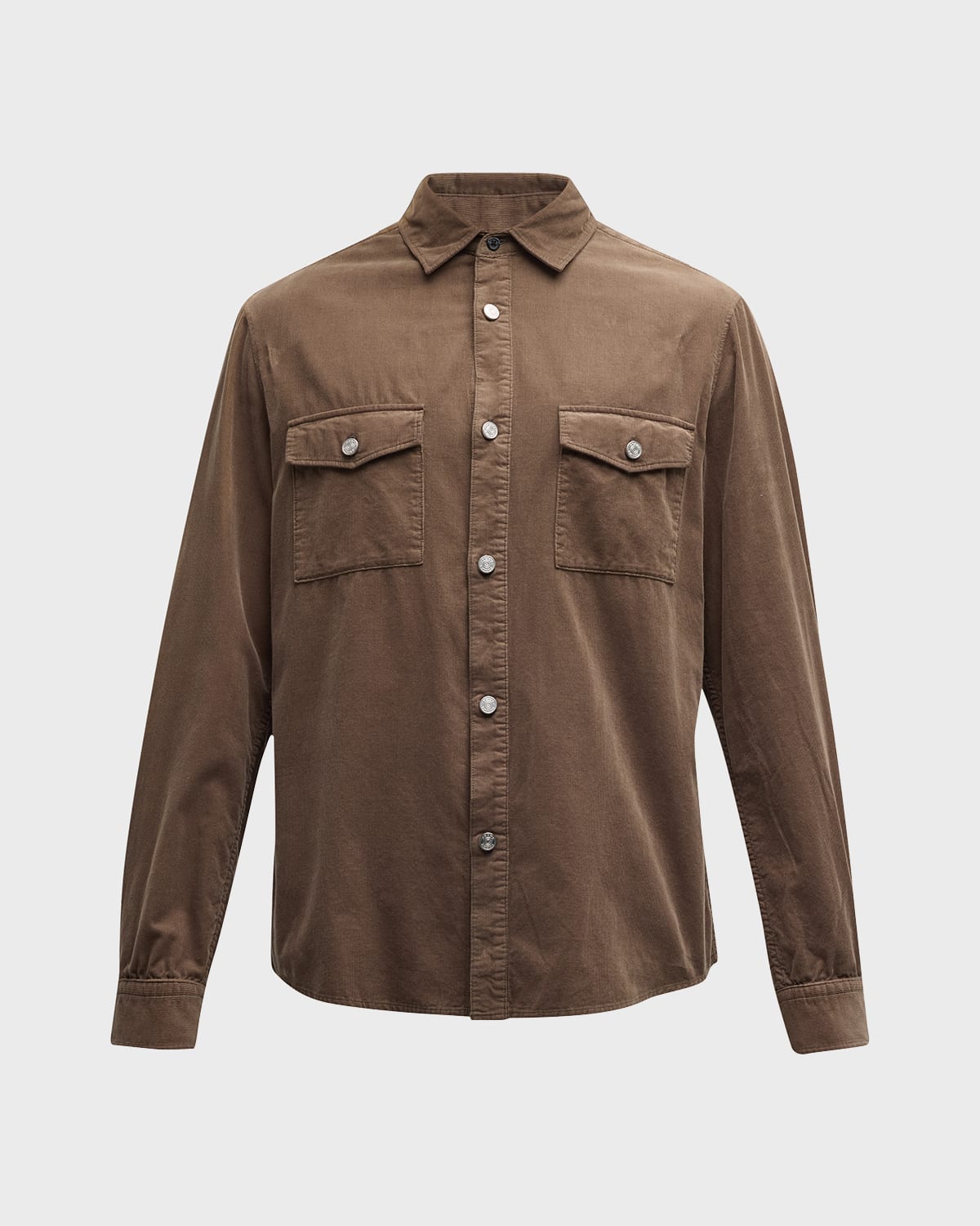 Frame Patch-pocket Cotton-corduroy Shirt In Mocha