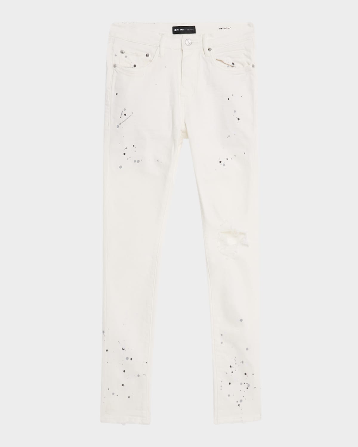 Men's P001 Optic White Paint Blowout Skinny Jeans