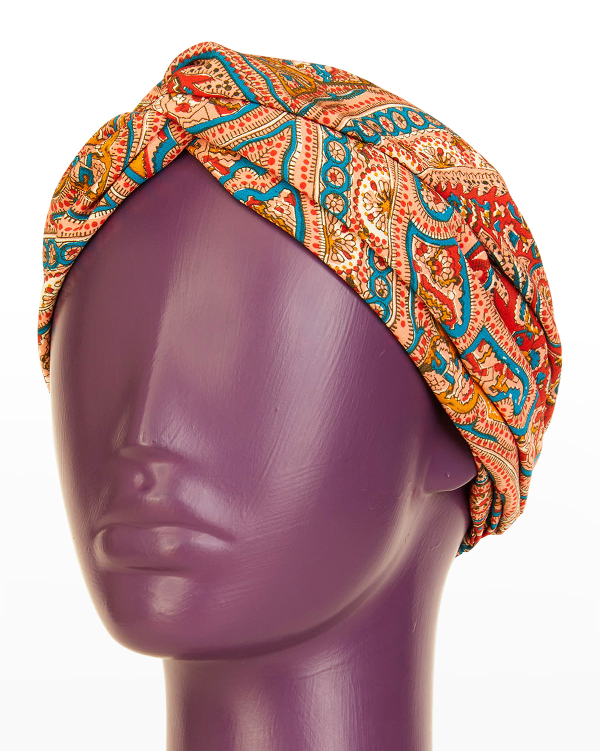 Etro Interlocking Paisley-print Turban Headband In Pink