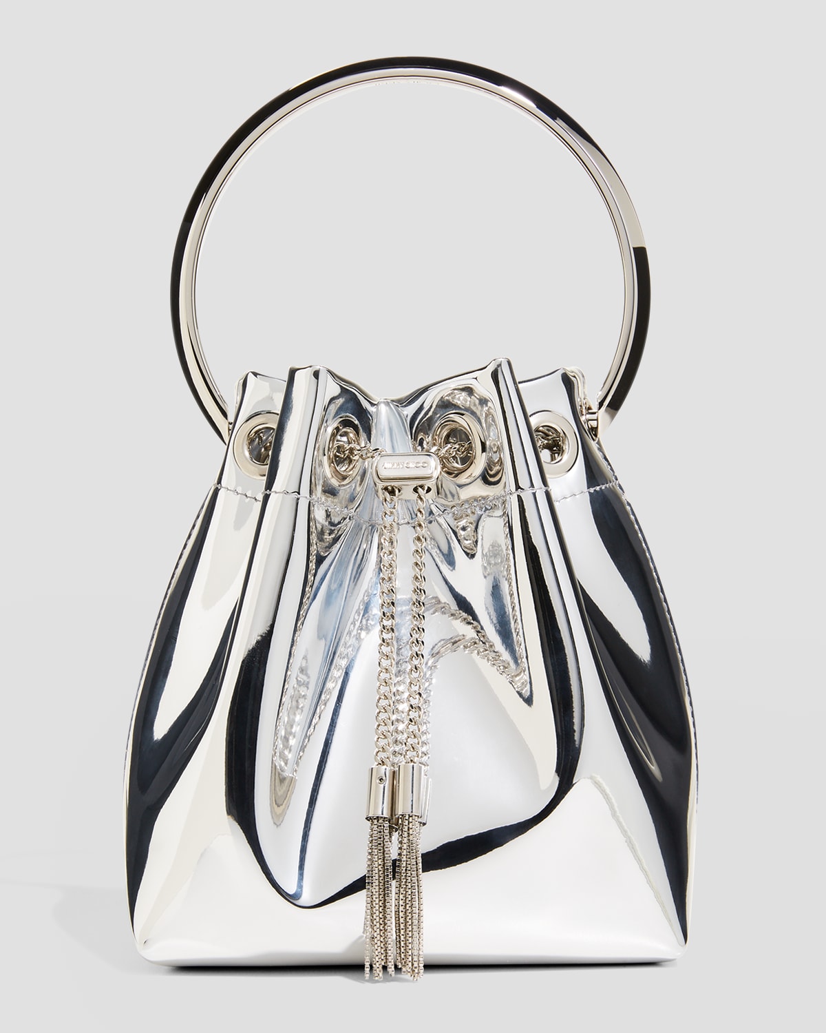 Shop Jimmy Choo Micro Bon Bon Crystal Mesh Bucket Bag