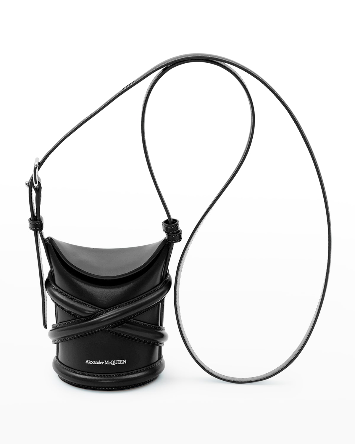 Curve Mini Calfskin Crossbody Bucket Bag