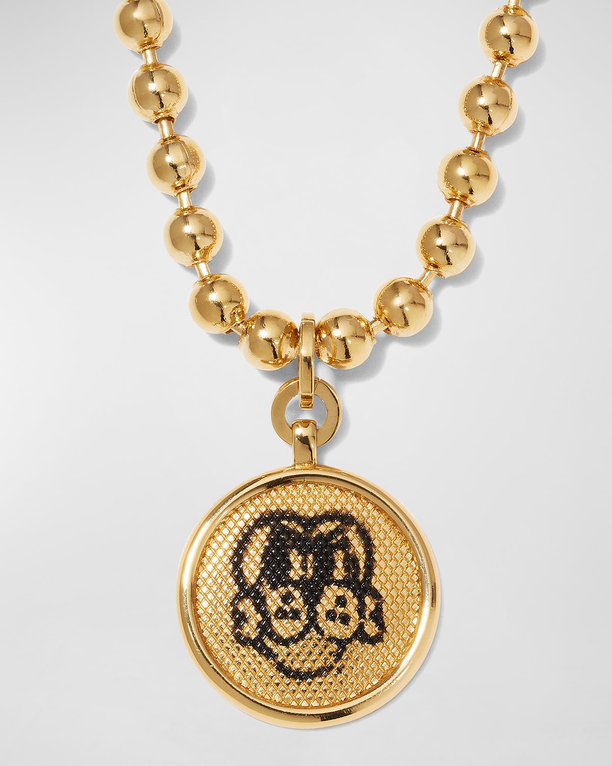 Shop Givenchy X Chito Men's Finesse Pup Dog Tag-effect Pendant Necklace In Golden Yellow