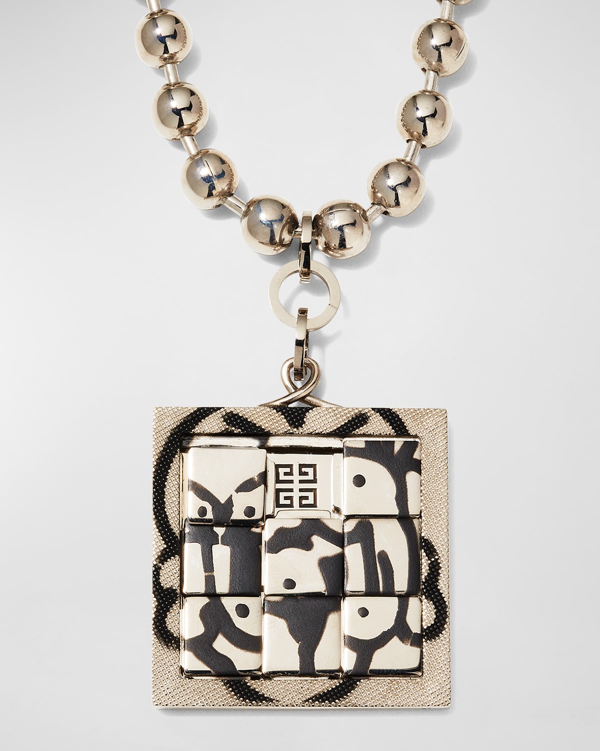 GIVENCHY X CHITO MEN'S DOG PUZZLE TAG-EFFECT PENDANT NECKLACE
