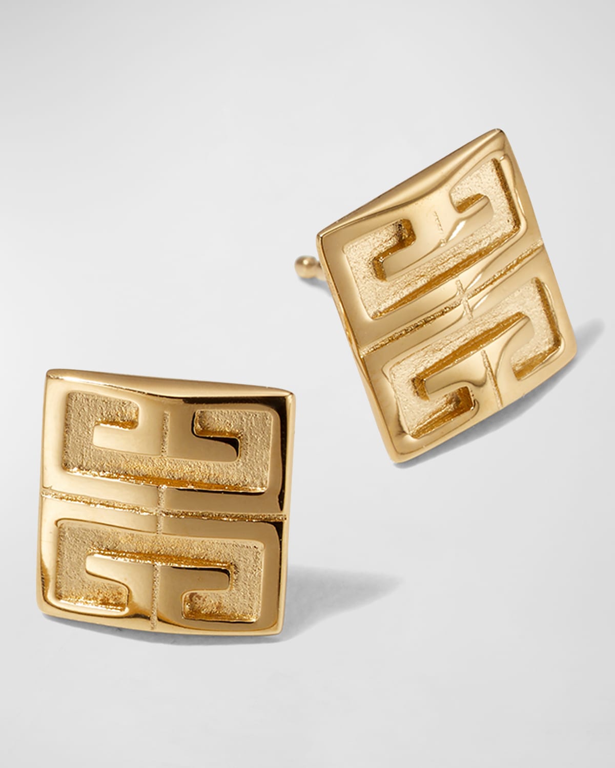 Shop Givenchy Men's 4g-logo Stud Earrings In Golden Yellow