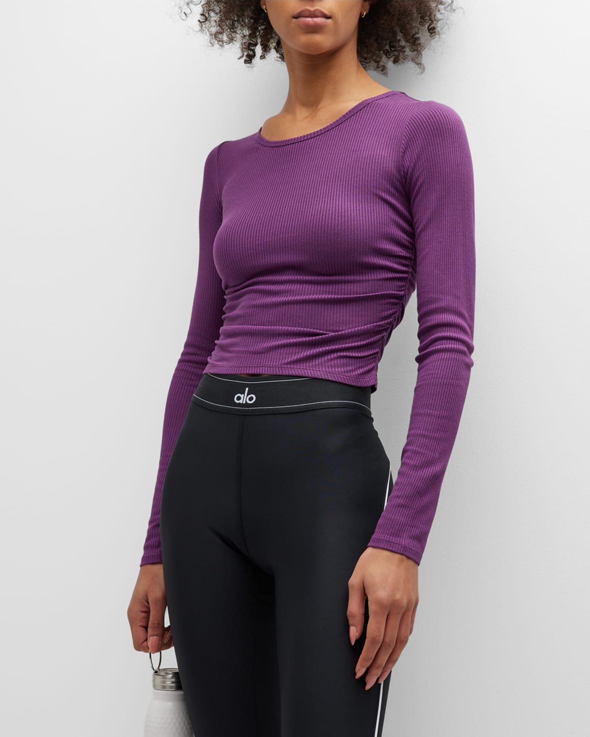 Alo Yoga® Gather Long Sleeve Top - Purple Dusk