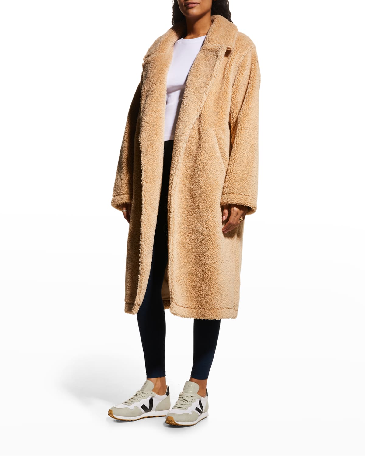 Alo Yoga Oversized Faux-fur Trench Coat In Camel | ModeSens
