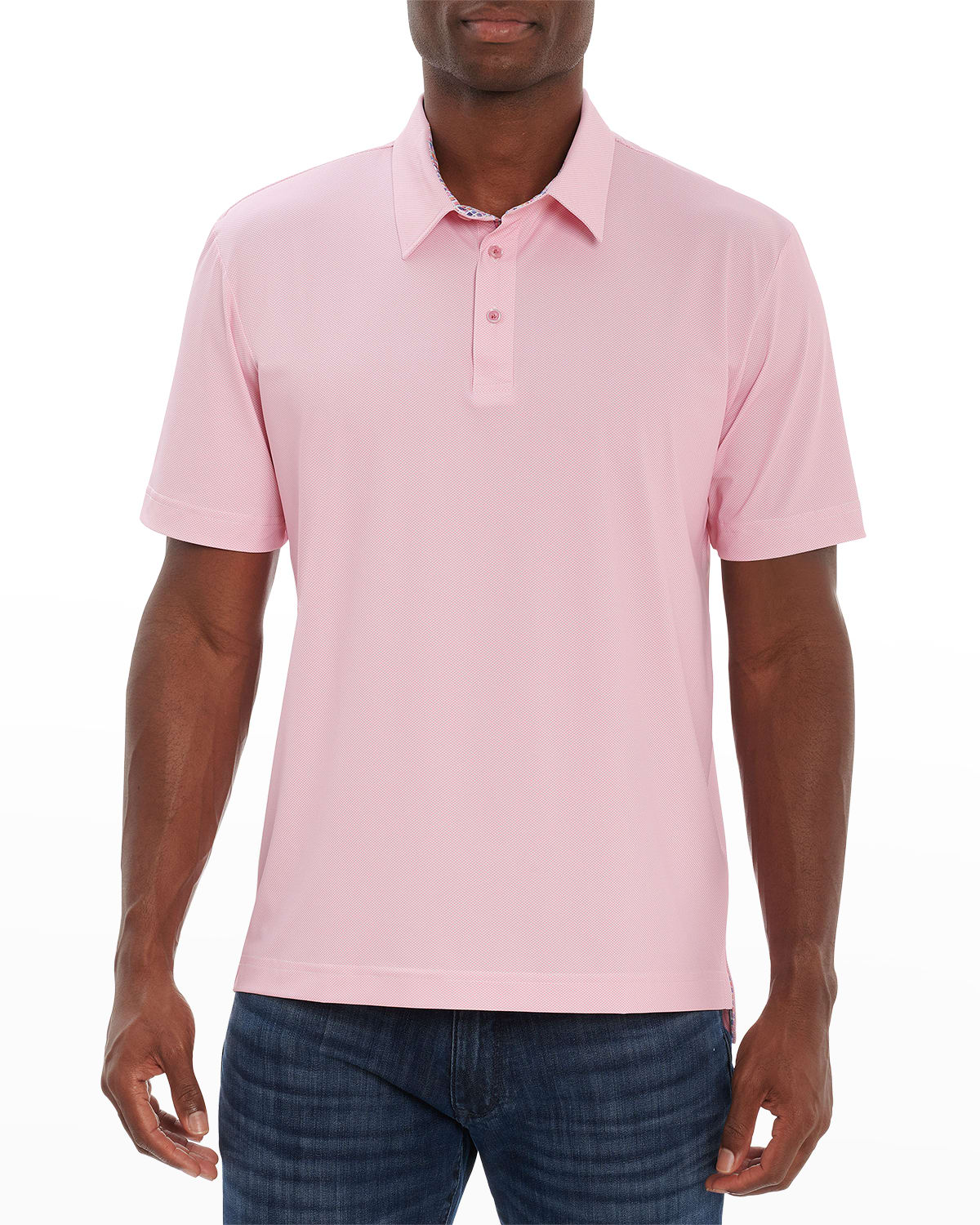 Robert Graham Men's Mini-triangles Polo Shirt In Light Pink