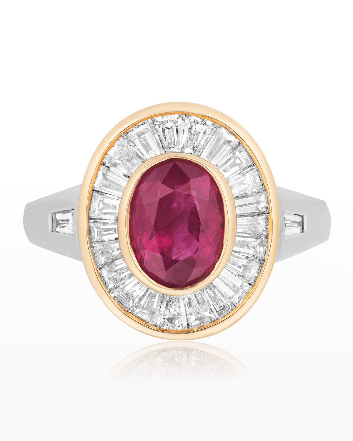 Andreoli Yellow And White Gold Ruby And Diamond Ring