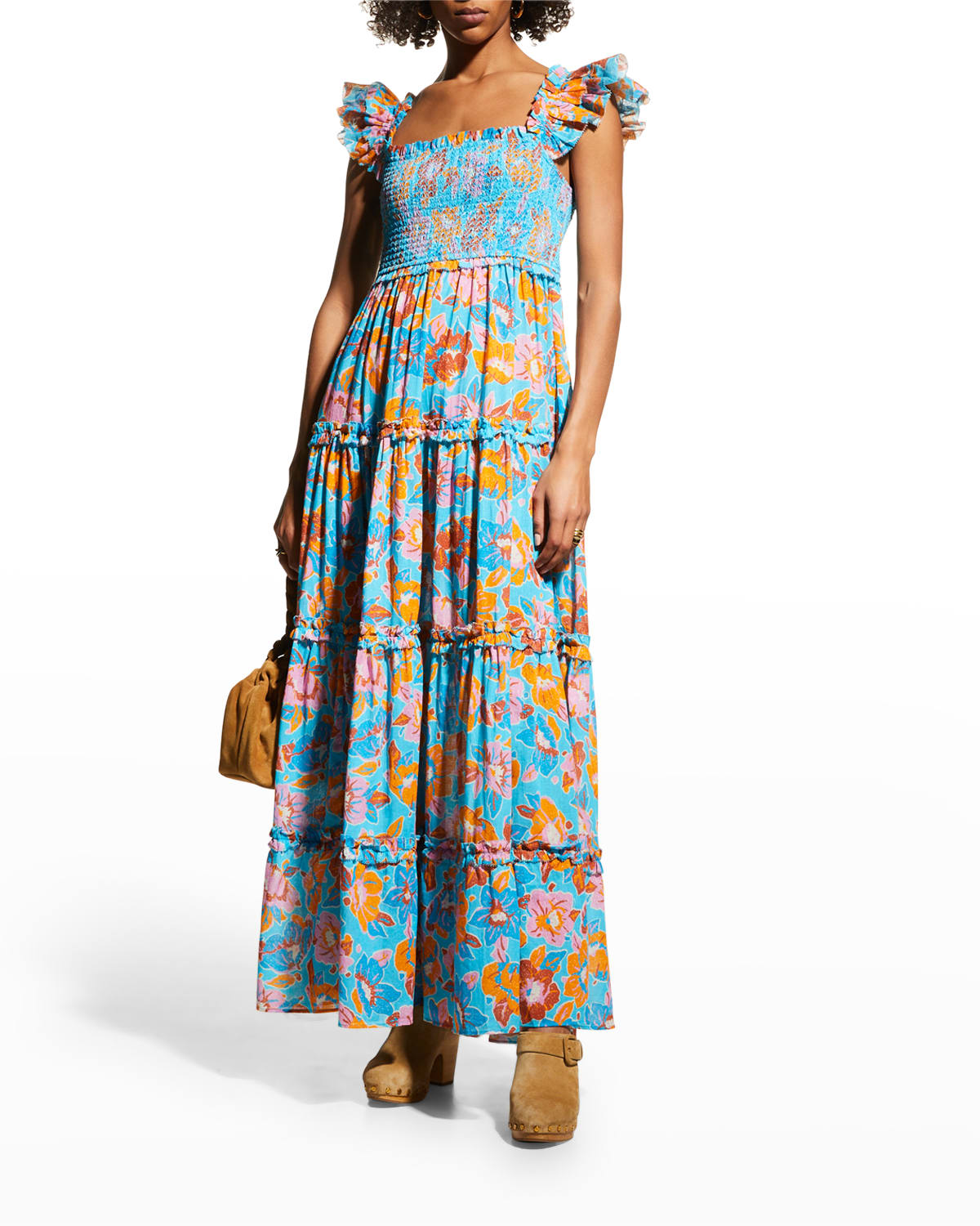 LOVE THE LABEL Gaya Tiered Frill-Sleeve Maxi Dress