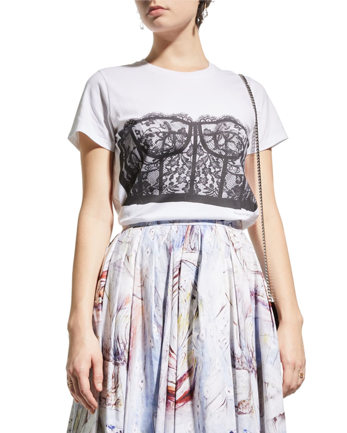 Alexander Mcqueen T-shirt Alexander Mc Queen Clothing Black In White Blac