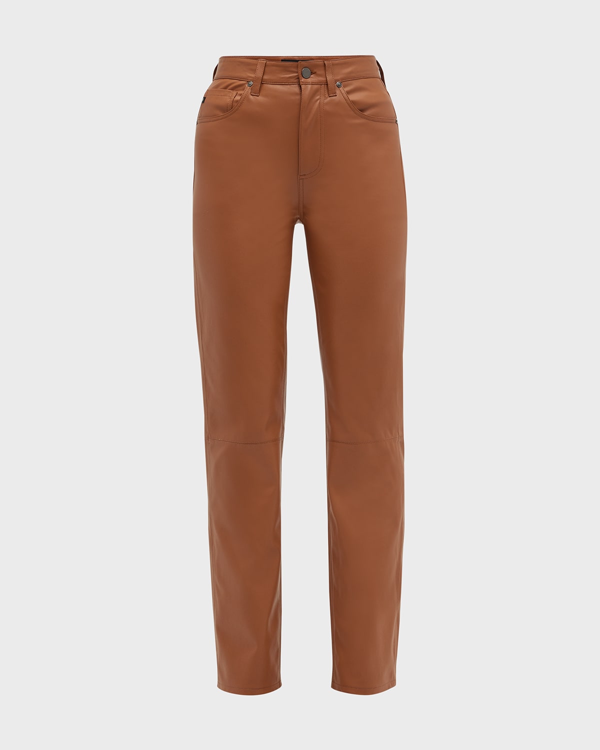 AG ALEXXIS STRAIGHT VEGAN LEATHER PANTS