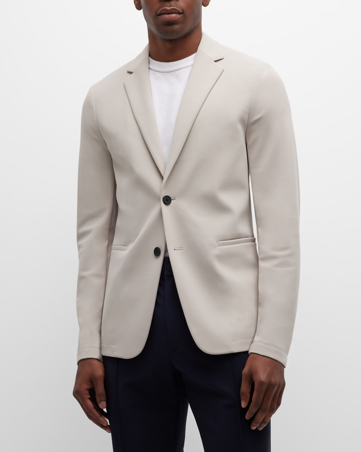 Theory Clinton Slim-fit Unstructured Crinkled Nylon-blend Blazer In Putty