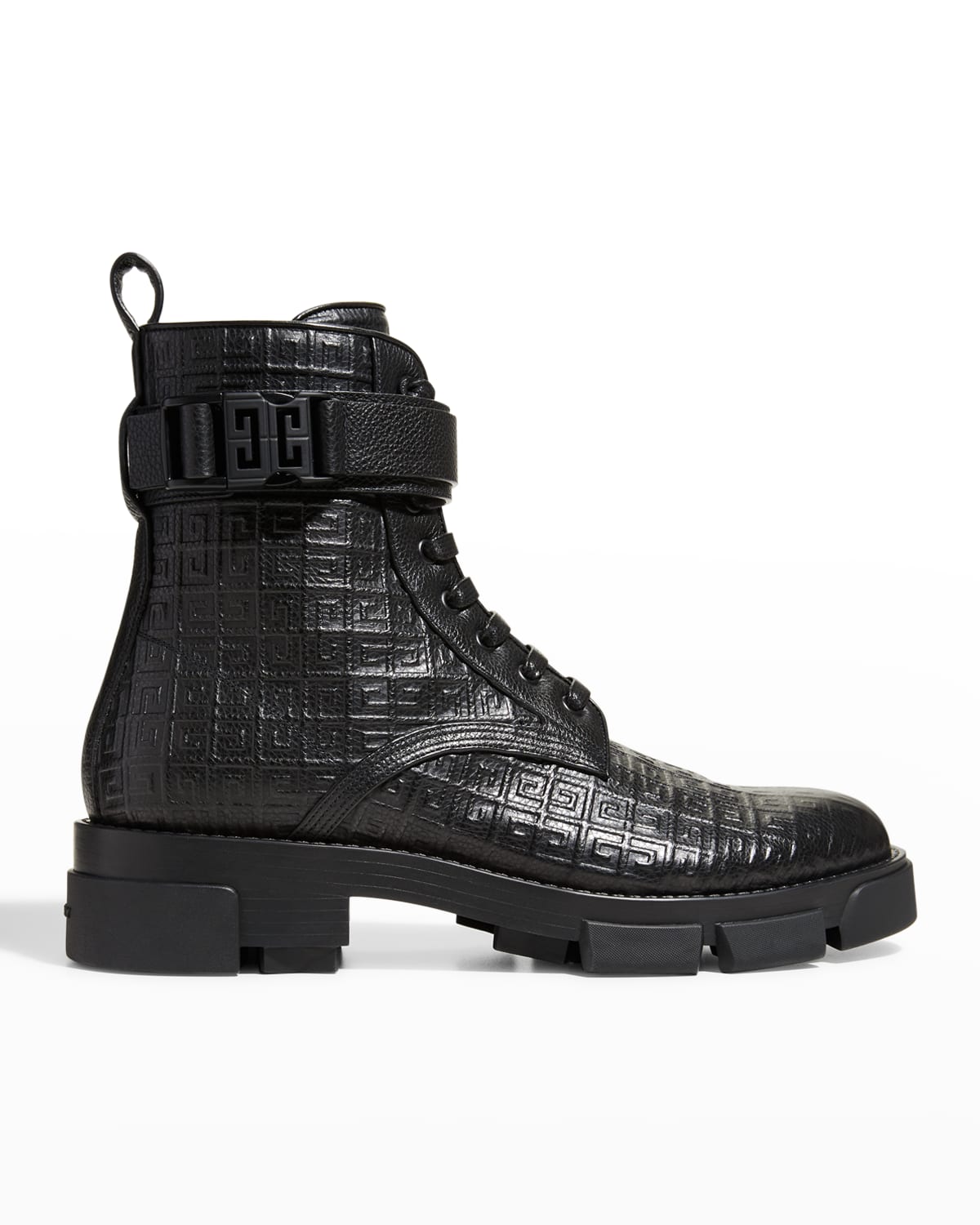 Givenchy Terra 4G Leather Lace-Up Combat Boots