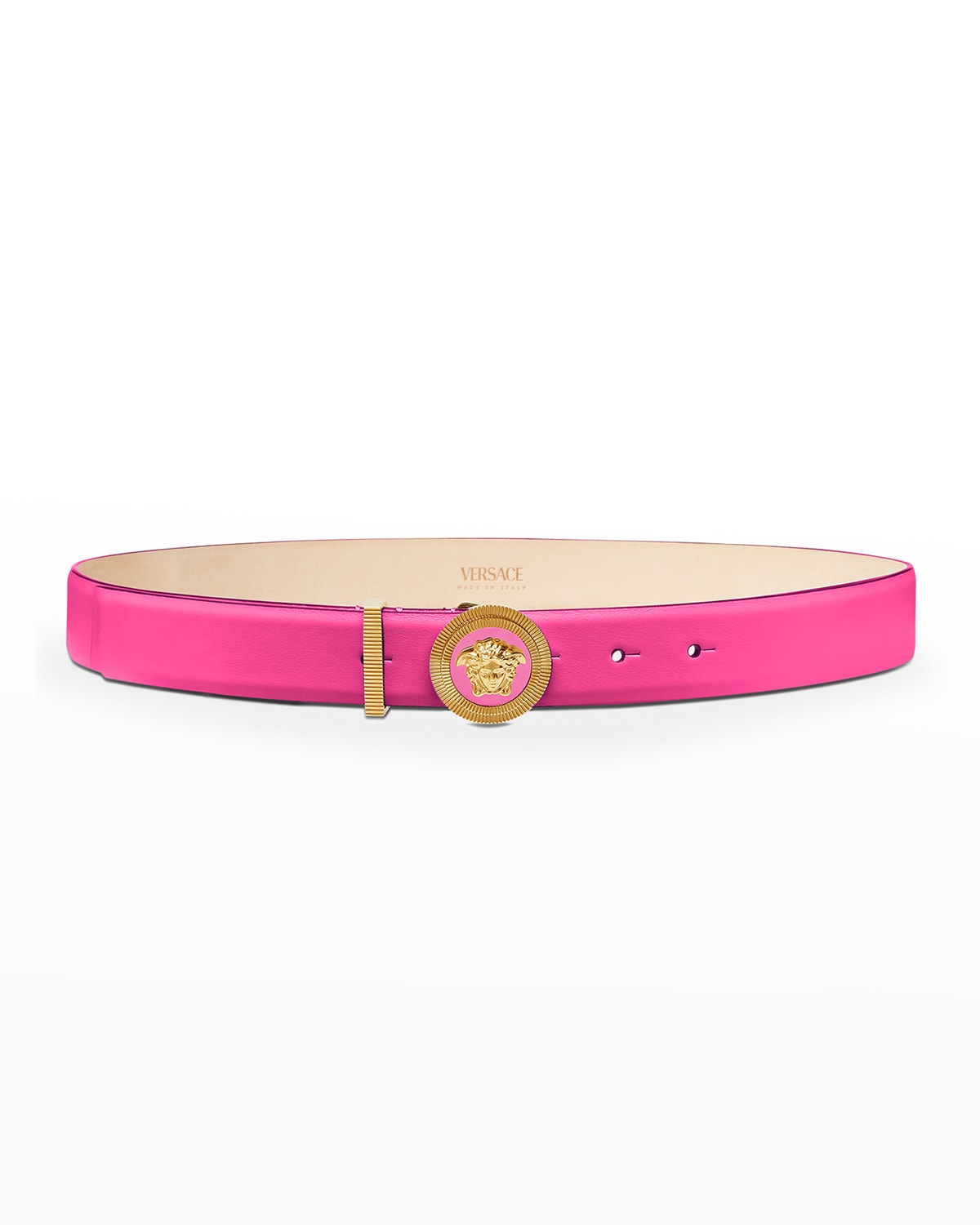 Versace Medusa Biggie Belt, Female, Fuchsia, 105 Cm In Red Gold