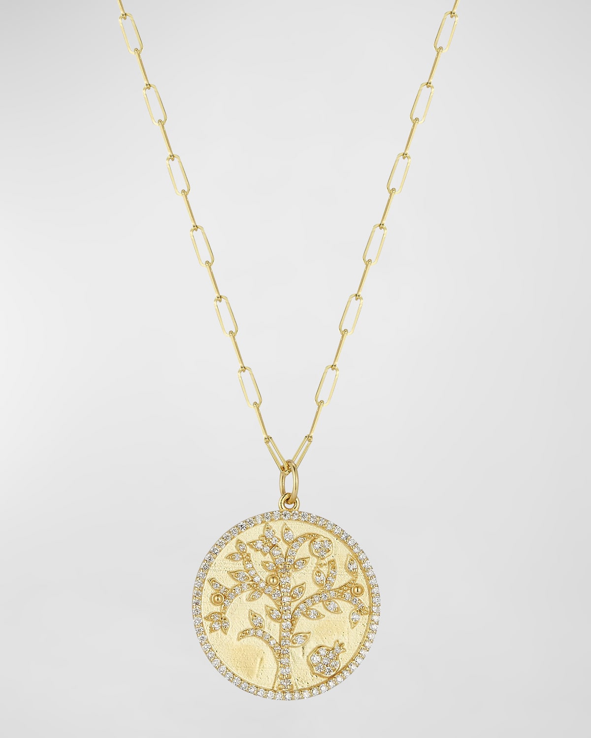 Yellow Gold Tree of Life Pendant Necklace with Diamonds