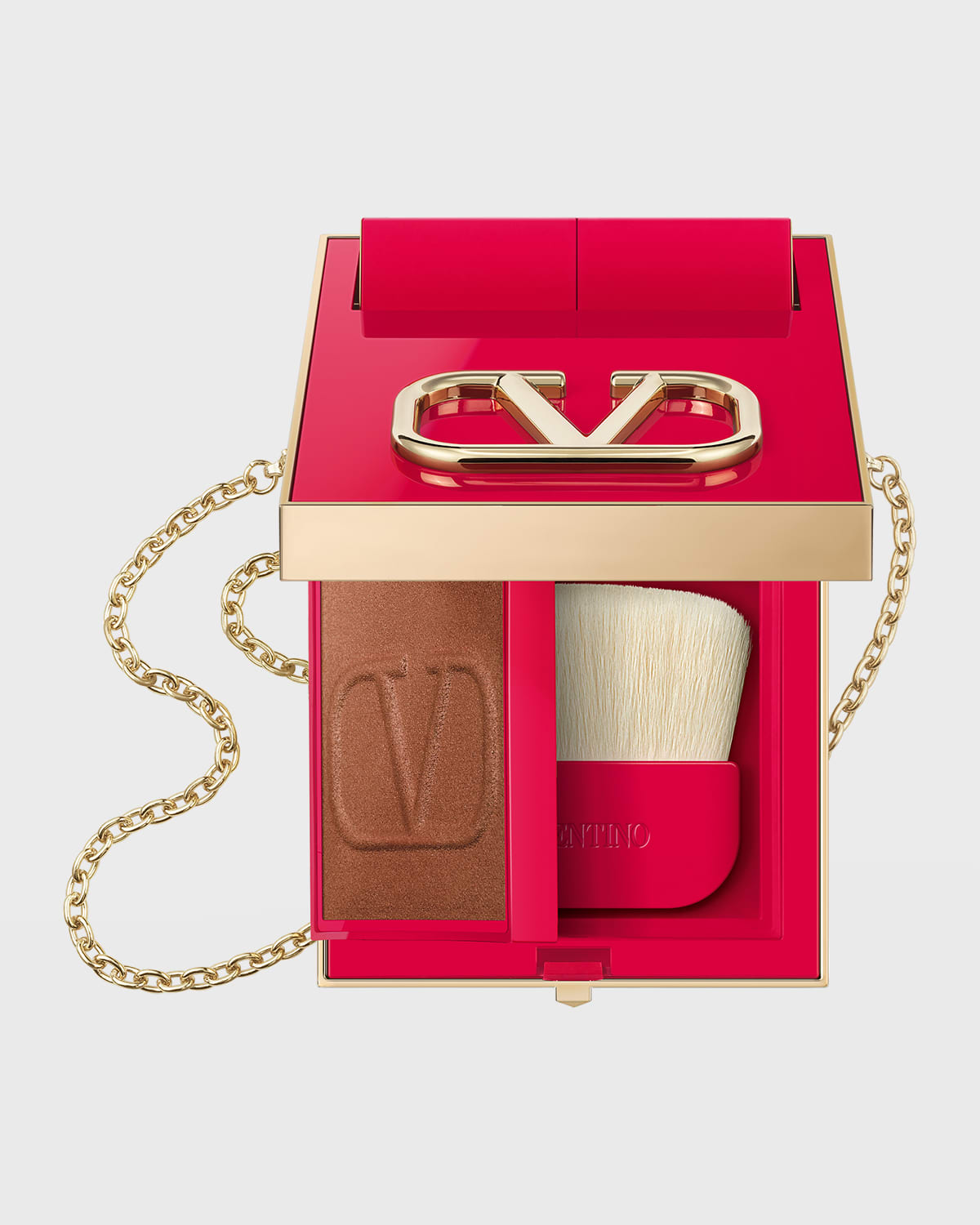 Shop Valentino Vltn Go-clutch Bag With Refillable Finishing Powder In Deep 05