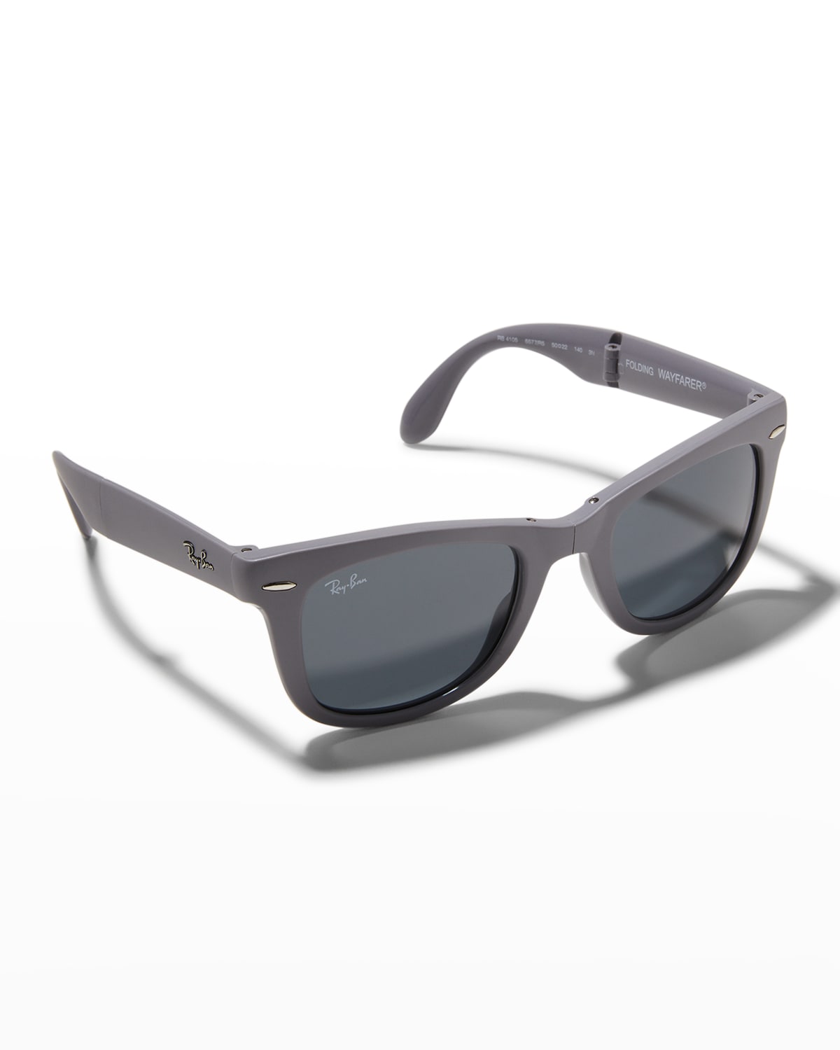 Ray Ban Men's Square Foldable Polarized Sunglasses In Gray