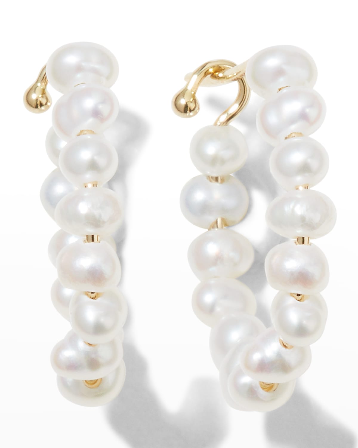 Mizuki Freshwater Pearl Diamond Hook Earrings