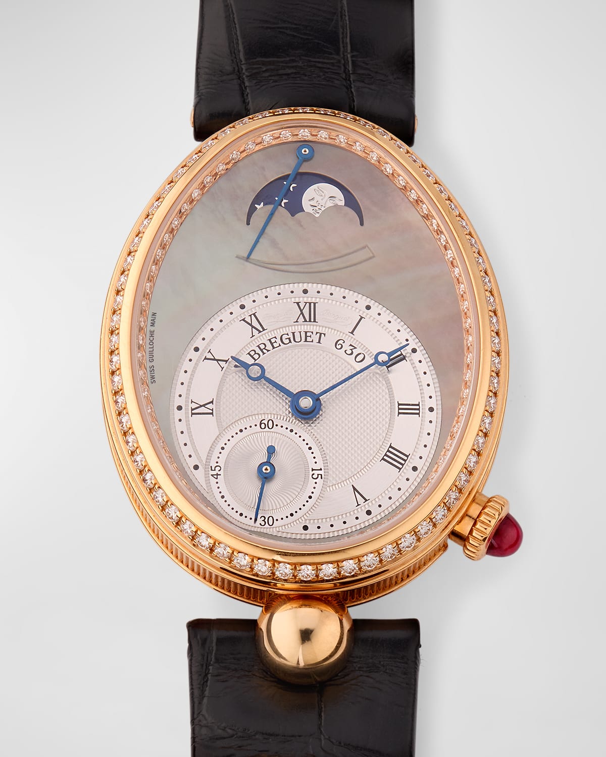 Reine de Naples 18K Rose Gold 28.5mm Watch with Diamonds and Mother-Of-Pearl