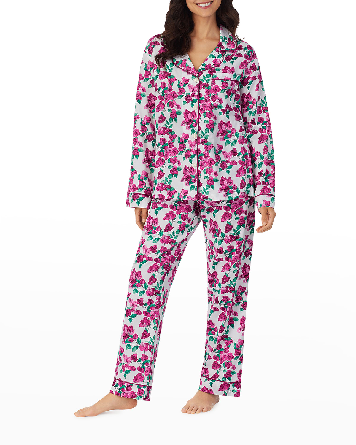 Bedhead Pajamas Classic Long Organic Cotton Pajama Set In Bouganvillea